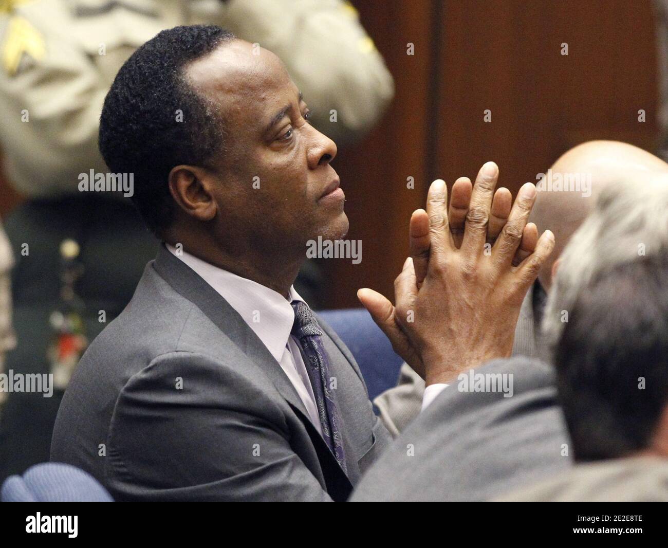 Dr. Conrad Murray sits in court after he was sentenced to four years in county jail for his involuntary manslaughter conviction of pop star Michael Jackson in Los Angeles, CA, USA, on November 29, 2011. Photo by Mario Anzuoni/Pool/ABACAPRESS.COM Stock Photo