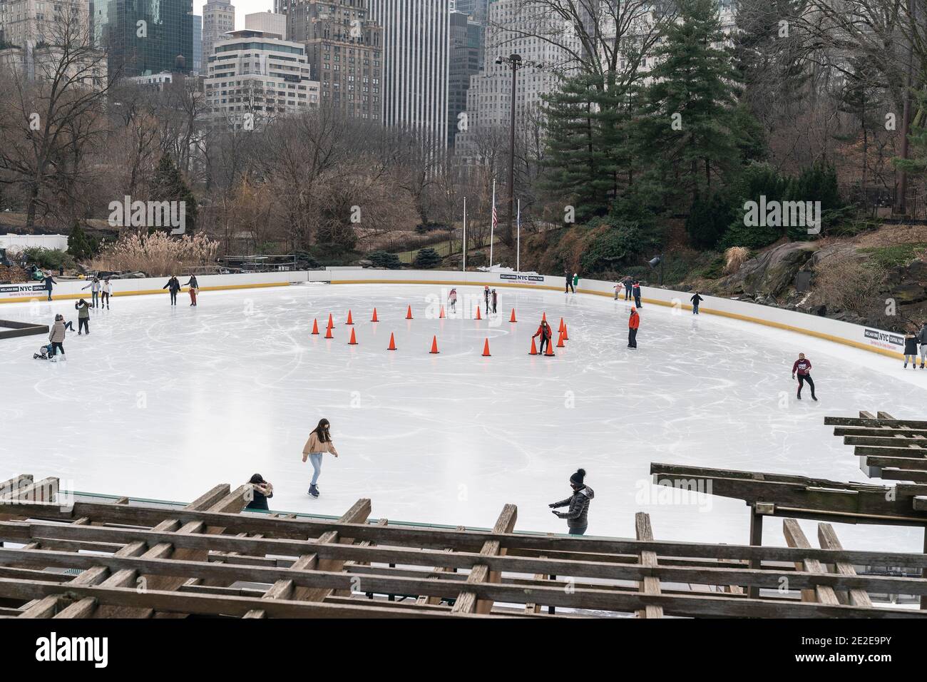 New York, United States. 13th Jan, 2021. View of the Central Park Wollman skating rink which is managed by Trump Organization in New York on January 13, 2021. NYC announced that is taking steps to terminate Trump Organization agreements with the City. Agreements will terminated because of deadly insurrection at the U.S. Capitol incited by President Trump. (Photo by Lev Radin/Sipa USA) Credit: Sipa USA/Alamy Live News Stock Photo