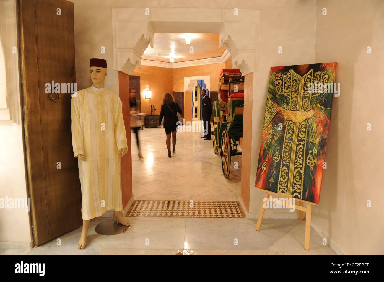 Atmosphere inside the traditional 'souk', inside Morocco Mall, the