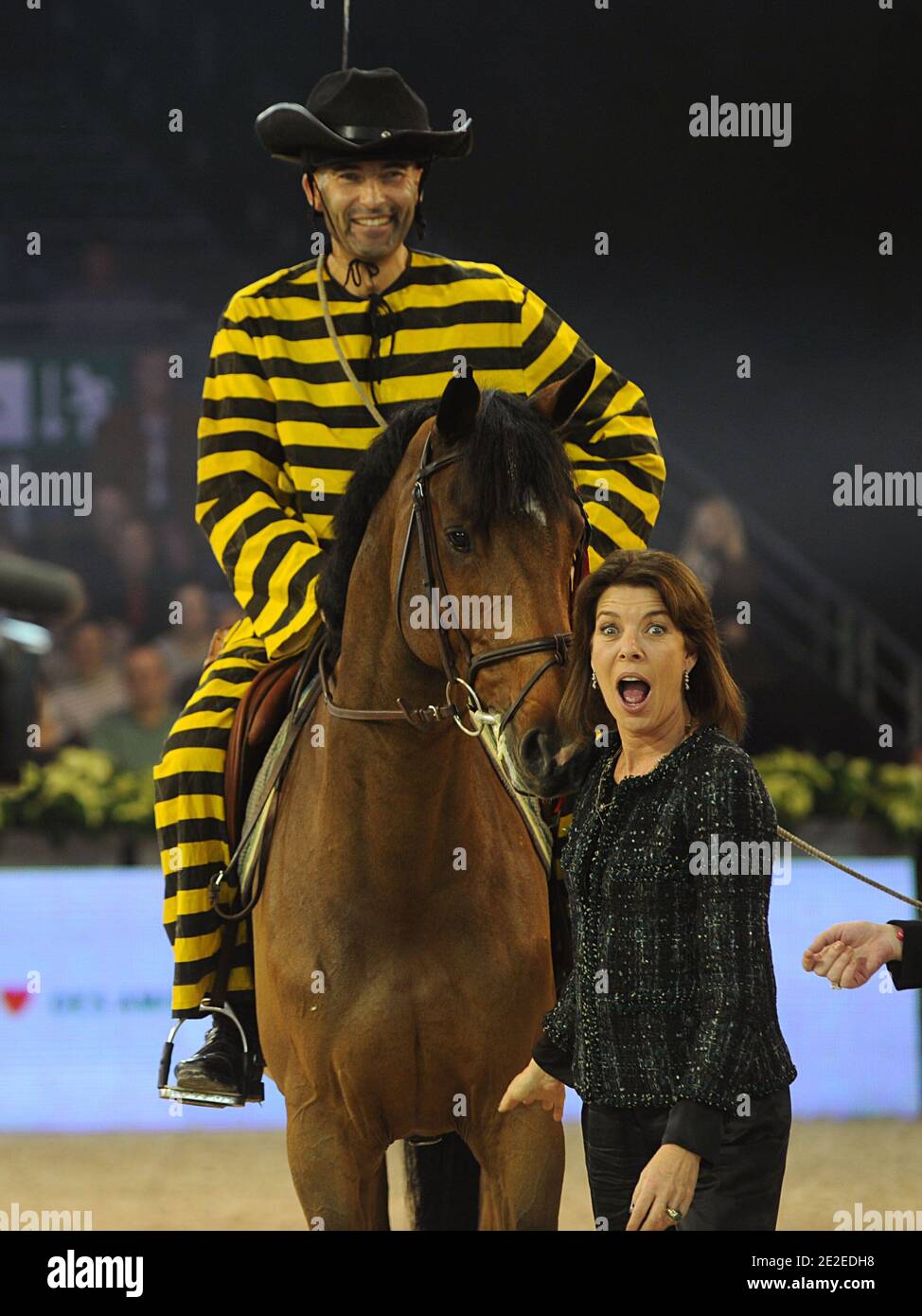 icolas Canteloup and Caroline of Hanover participate to at the Amade price during the Gucci Masters International Jumping Competition in Villepinte, North of Paris, France on December 3, 2011. Photo by Giancarlo Gorassini/ABACAPRESS.COM Stock Photo