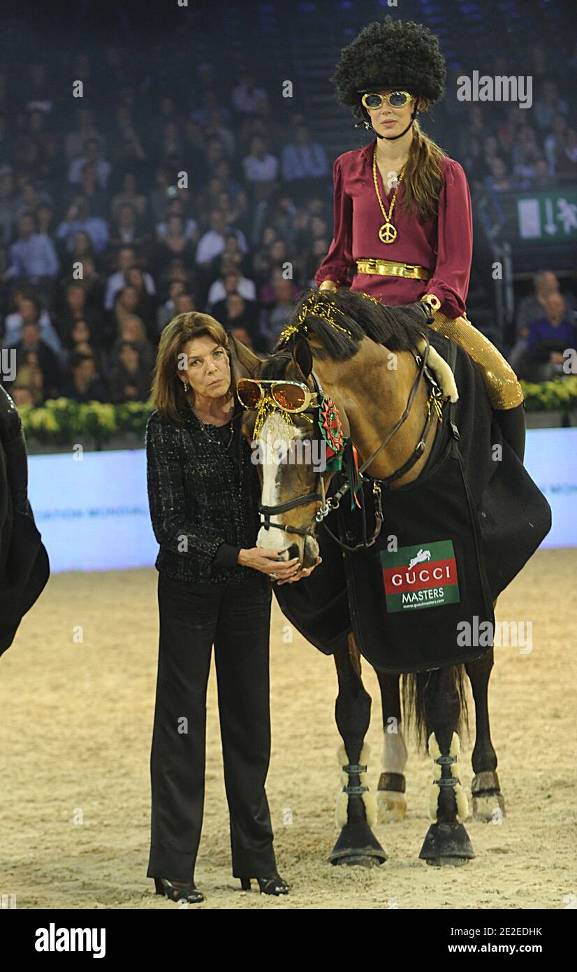 Caroline of Hanover and daughter Charlotte Casaraghi participates to at the Amade price during the Gucci Masters International Jumping Competition in Villepinte, North of Paris, France on December 3, 2011. Photo by Giancarlo Gorassini/ABACAPRESS.COM Stock Photo