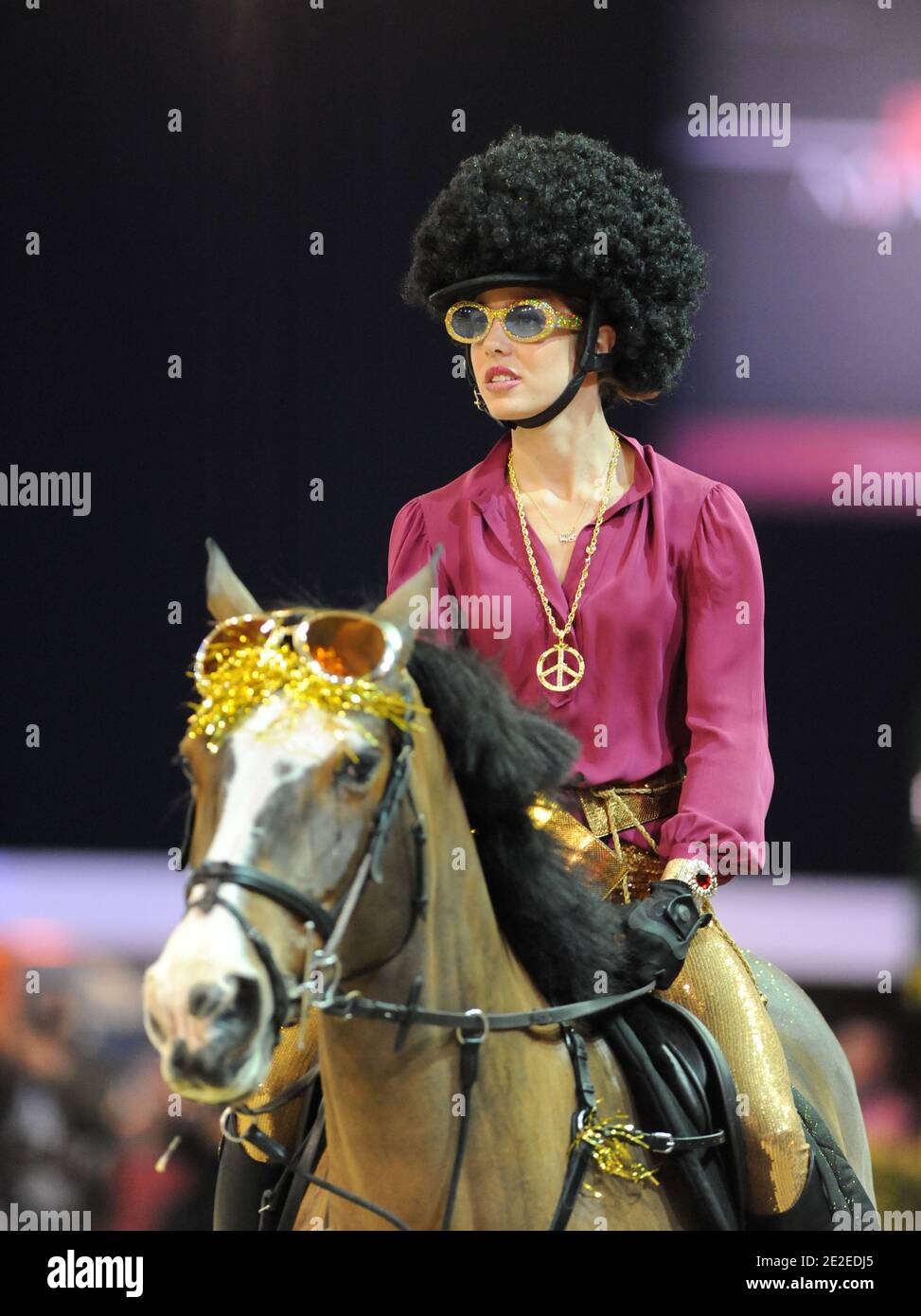 Charlotte Casiraghi participates at the Amade price during the Gucci Masters International Jumping Competition in Villepinte, North of Paris, France on December 3, 2011. Photo by ABACAPRESS.COM Stock Photo