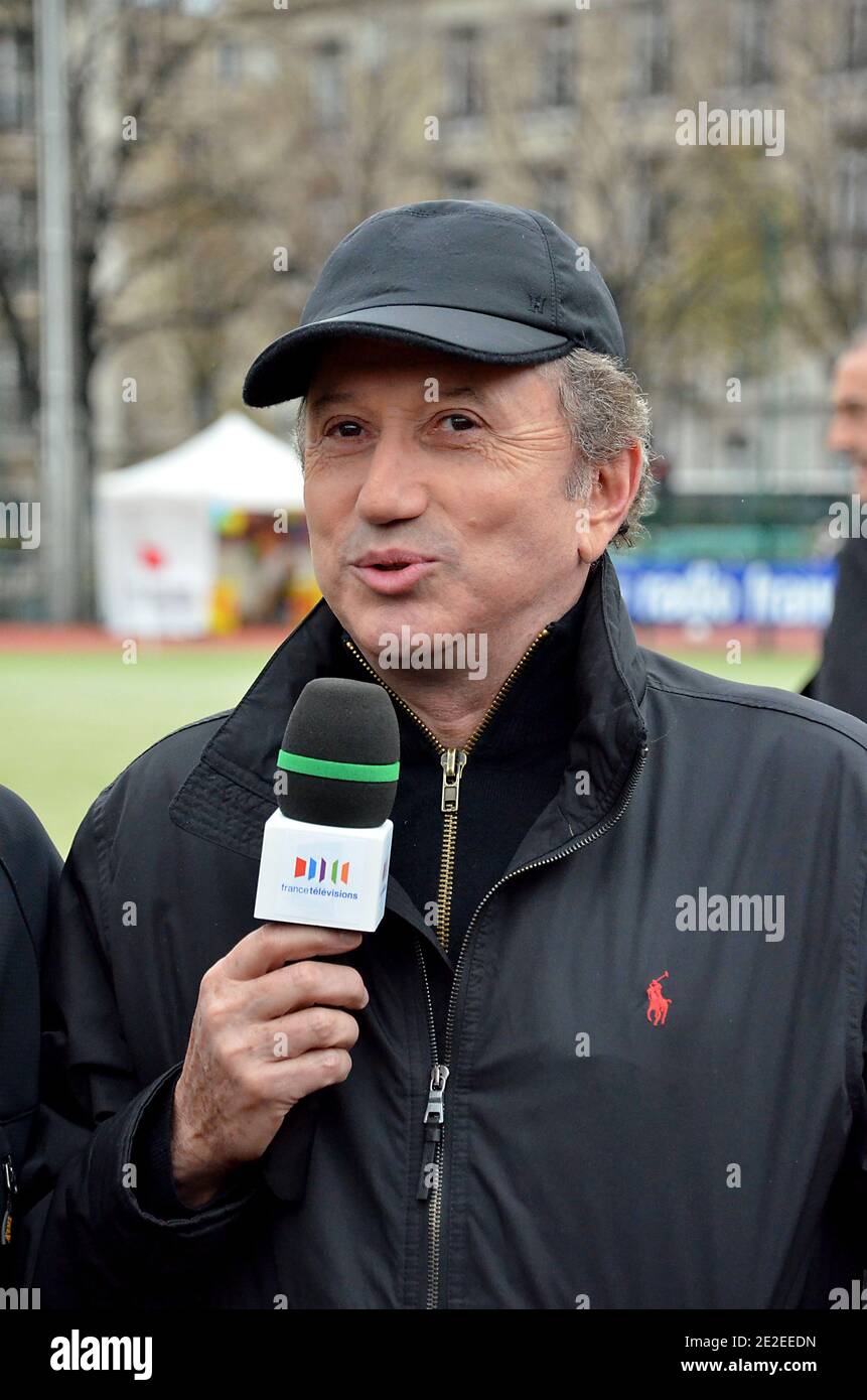 Michel Drucker during the football match Radio France vs France Television  as part of the 25th Telethon, held at the Emile Antoine Stadium in Paris,  France on December 3, 2011. Photo by