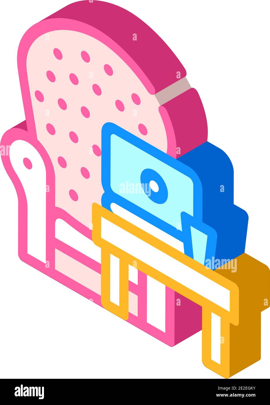 working on home armchair isometric icon vector illustration Stock ...