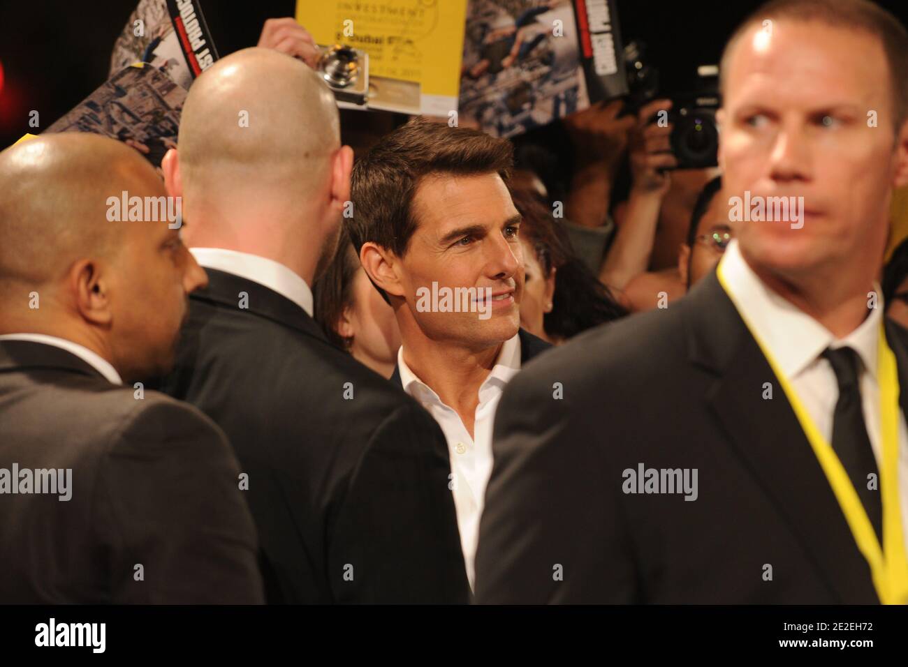 US actor Tom Cruise attending the 'Mission: Impossible - Ghost Protocol' Premiere during day one of the 8th Annual Dubai International Film Festival held at the Madinat Jumeriah Complex in Dubai, United Arab Emirates, on December 7, 2011. Photo by Ammar Abd Rabbo/ABACAPRESS.COM Stock Photo