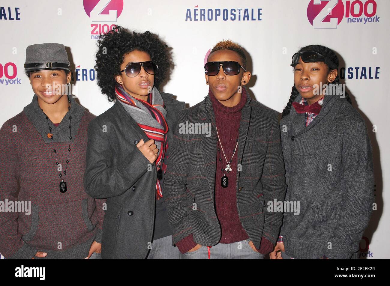 Music group Mindless Behavior in the press room during Z100's Jingle Ball 2011, presented by Aeropostale held at Madison Square Garden in New York City, NY, USA on December 09, 2011. Photo by Graylock/ABACAPRESS.COM Stock Photo