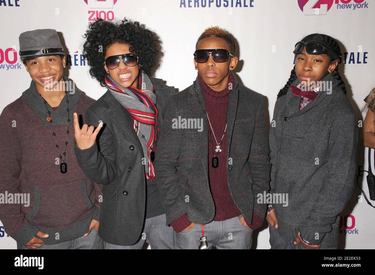 Music group Mindless Behavior in the press room during Z100's Jingle Ball 2011, presented by Aeropostale held at Madison Square Garden in New York City, NY, USA on December 09, 2011. Photo by Graylock/ABACAPRESS.COM Stock Photo