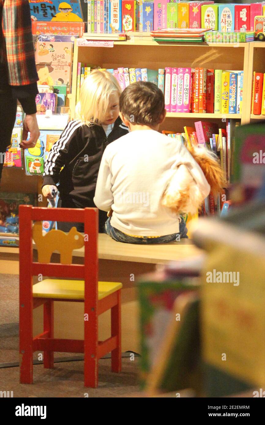 Gwen Stefani goes shopping with friends and her sons Kingston and Zuma at the Galleria Mall in Koreatown . They bought toys mainly and really enjoyed the company of koreans asking for autograph or picture with her in Los Angeles on December 11, 2011. Photo by GG/ABACAPRESS.COM Stock Photo