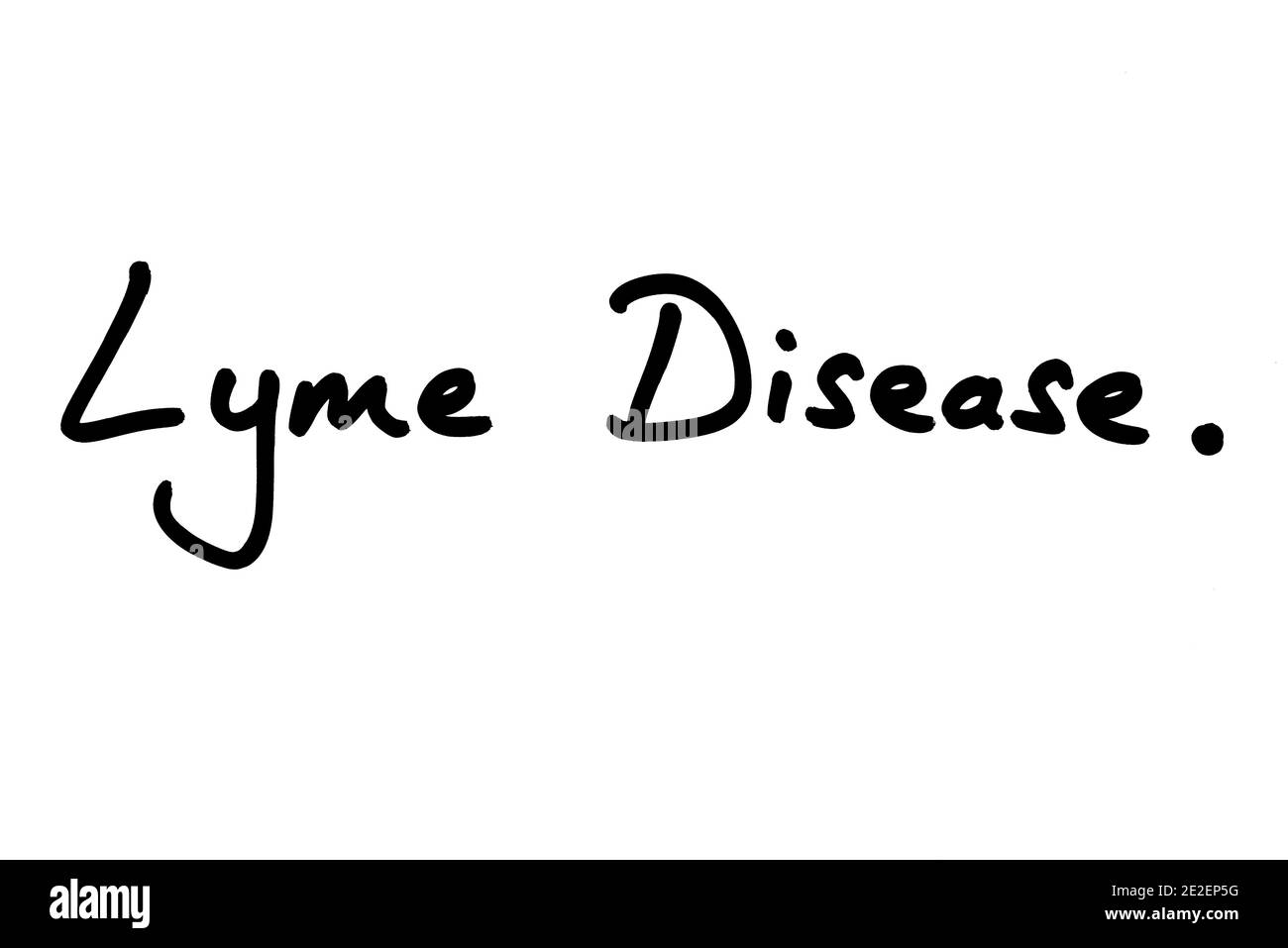 Lyme Disease, handwritten on a white background. Stock Photo