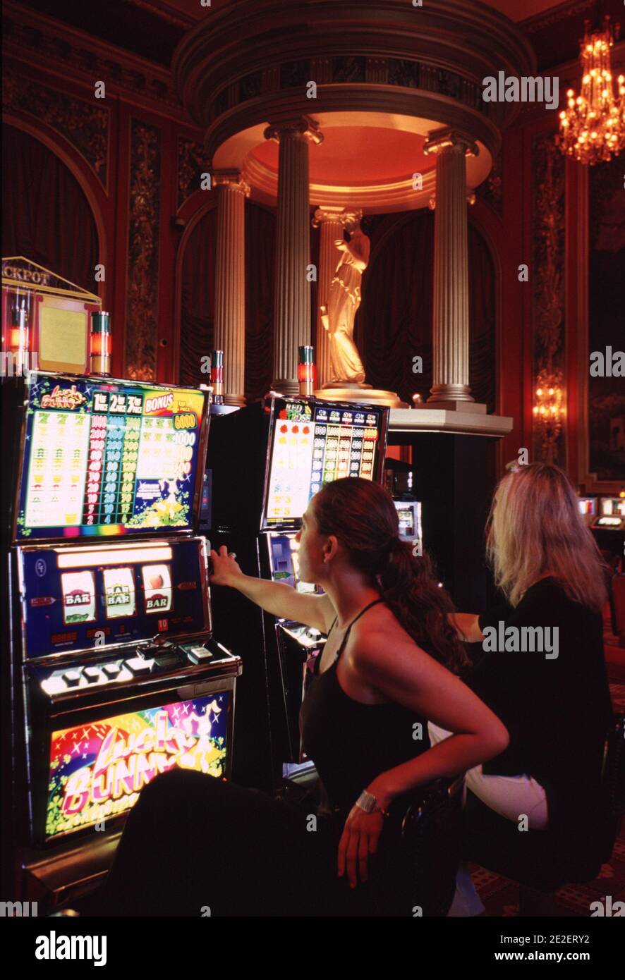 Slot machines in casino, Deauville, Basse-Normandie, France, 2011.Machines à sous, casino, Deauville, Basse-Normandie, France, 2011. Photo by David Lefranc/ABACAPRESS.COM Stock Photo