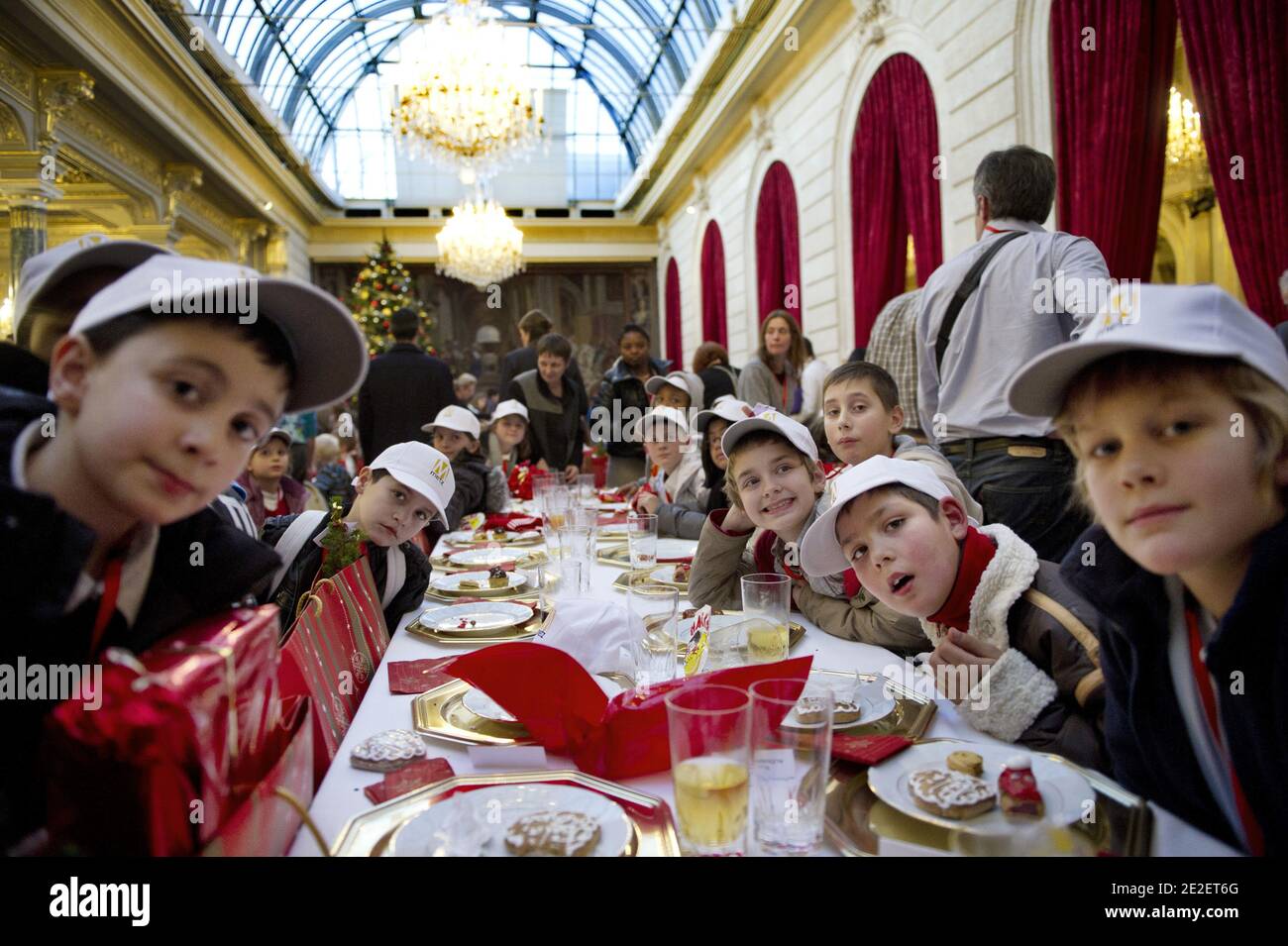 School children from Metz attend the Christmas party at the Elysee