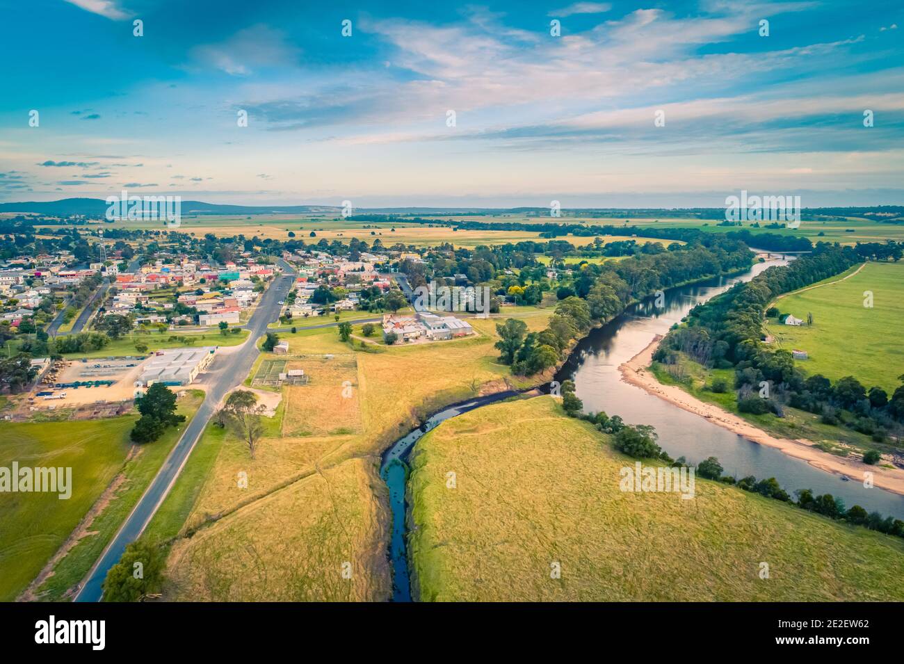 Aerial view of Orbost township in Victoria, Australia Stock Photo Alamy