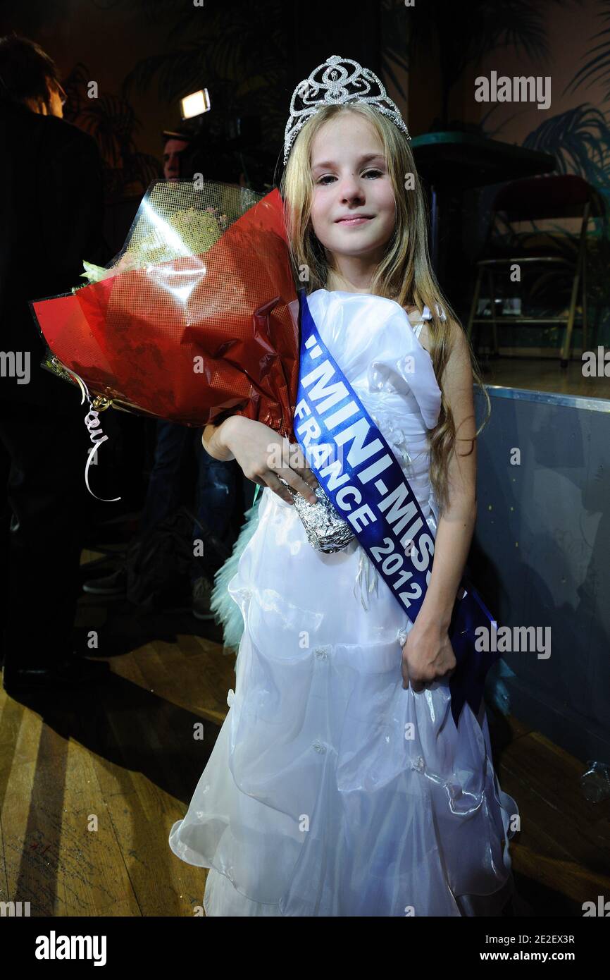 Anaelle Meunier new Mini Miss France 2012 election for young girls from 7  to 13 years hold, at the Pau Brasil in Paris, France, on December 18, 2011.  Photo by Alban Wyters/ABACAPRESS.COM