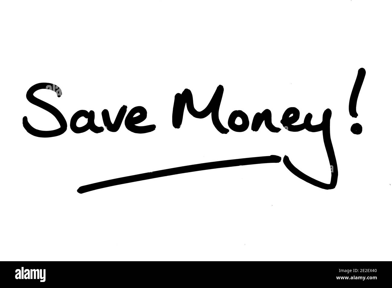 Save Money! handwritten on a white background Stock Photo Alamy