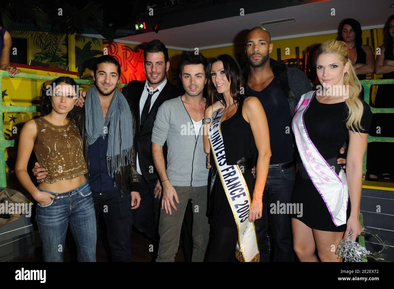 Jerome Qui Veut Epouser Mon Fils Emmanuelle Chossat, Angelique Jerome, Benjamin (qui veut epouser mon fils),  Lionel Fundere, Rudy, Geko, Caroline Gauthier (dileme) during the Miss  nationale 2012 election held in the Pau Brasil, in Paris, France, on