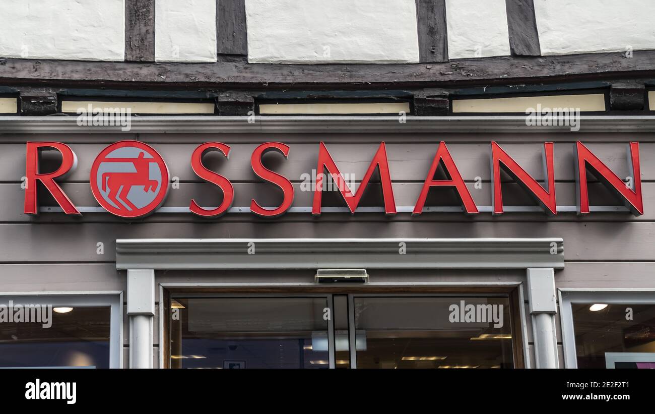 Entrance of a Rossmann Store. The Rossmann GmbH commonly known as Rossmann  Drogeria Parfumeria Cosmetic Shop is the second largest drugstore chain bas  Stock Photo - Alamy