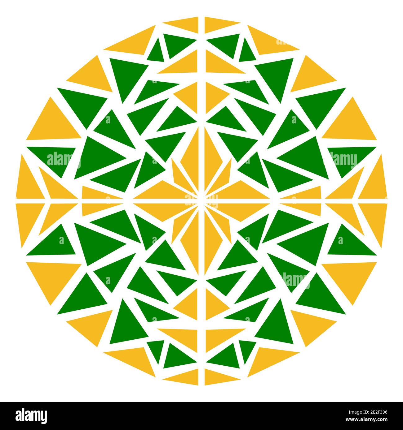 Mosaic circle. Kaleidoscope pattern. Isolated vector illustration on a white background. Stock Vector
