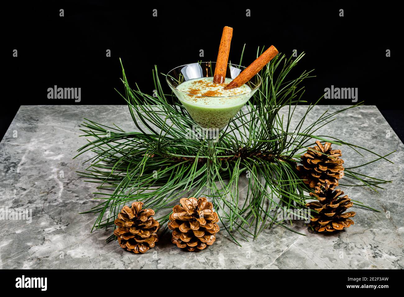 Eggnog drink on the table Stock Photo