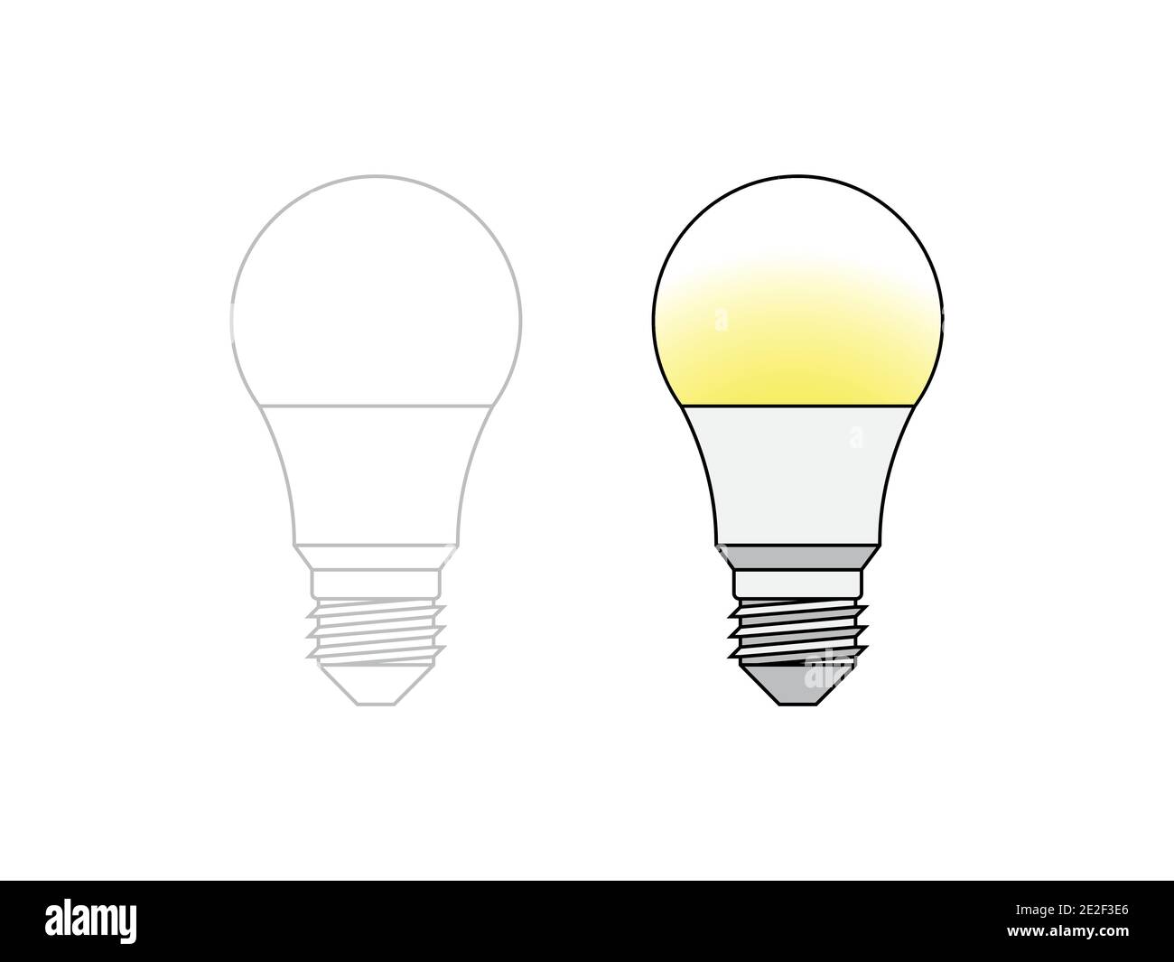 Light led bulb line icon with editable strokes. Concept of idea, solution.  Vector outline icon with editable stroke Stock Vector Image & Art - Alamy