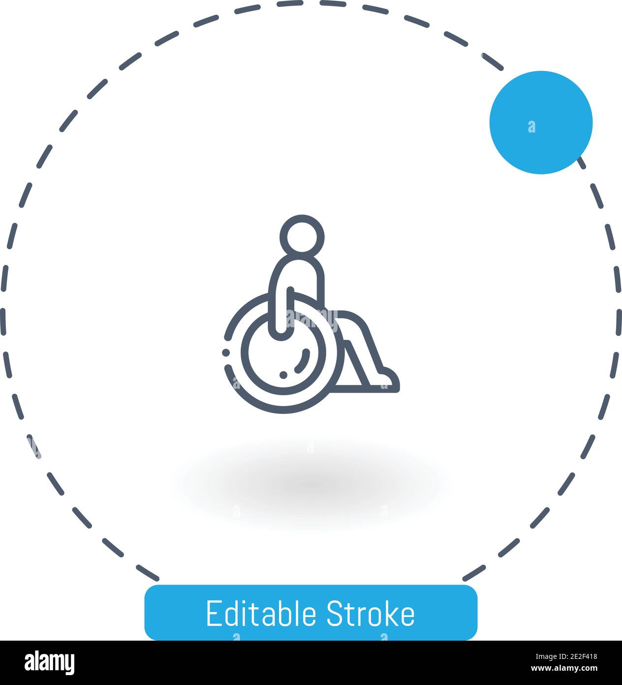 disabled vector icon editable stroke outline icons for web and mobile Stock Vector