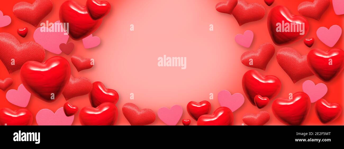 pink and red hearts abstract background for valentines day greeting ...