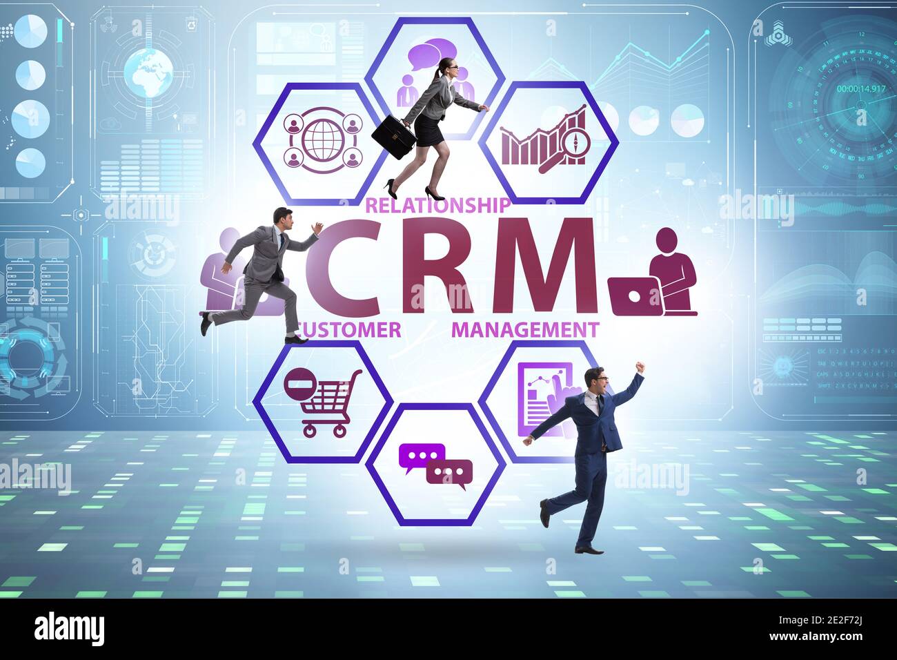 CRM custromer relationship management concept with the businessman ...