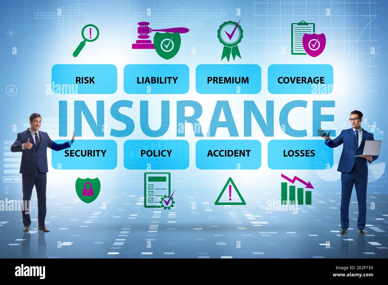 Various Insurance Concept of the various types of insurance Stock Photo - Alamy