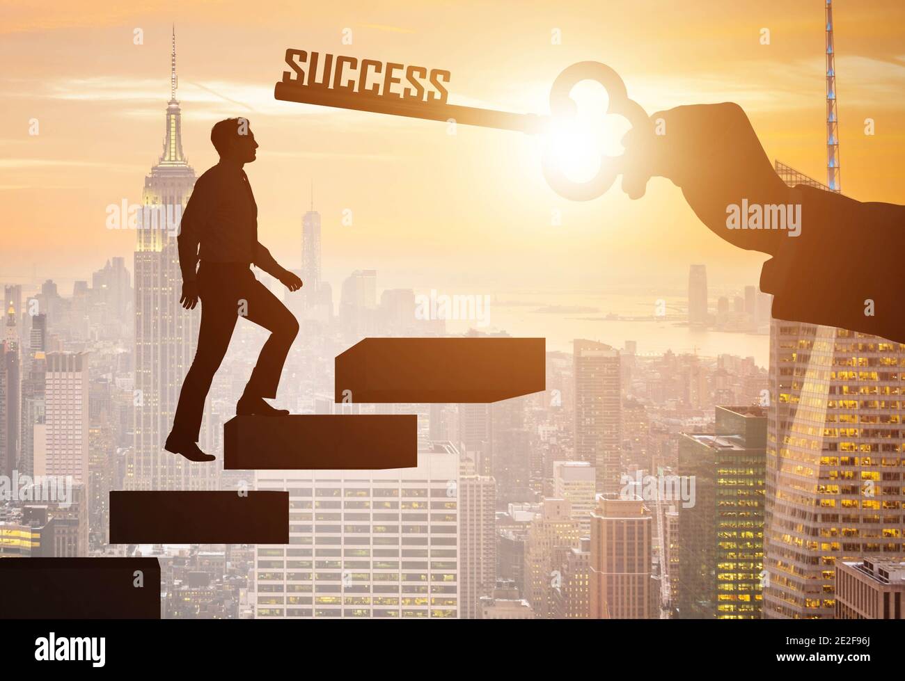 The businessman climbing the career ladder of success Stock Photo - Alamy