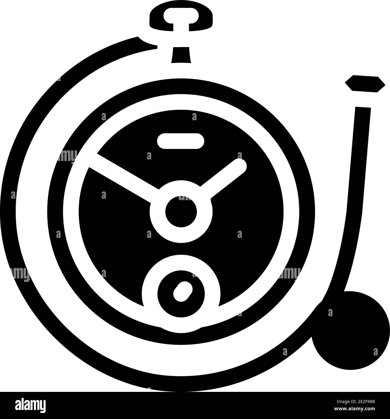 clock with ring glyph icon vector illustration Stock Vector Image & Art ...
