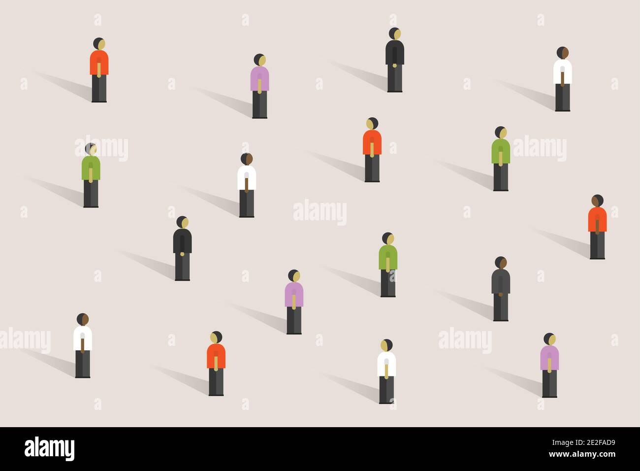 Different people stand,business teamwork,population research of society,simple trendy style background,vector illustration flat design Stock Vector