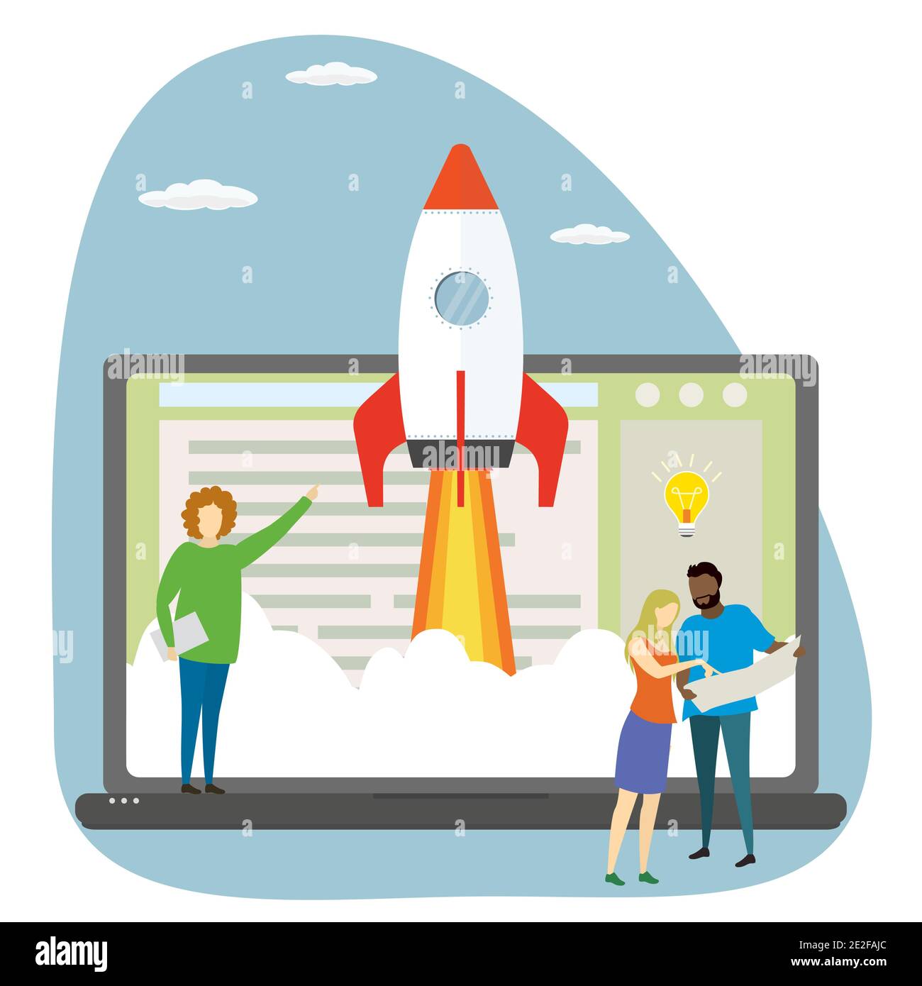 New business project,start up concept,people discuss workflows near big