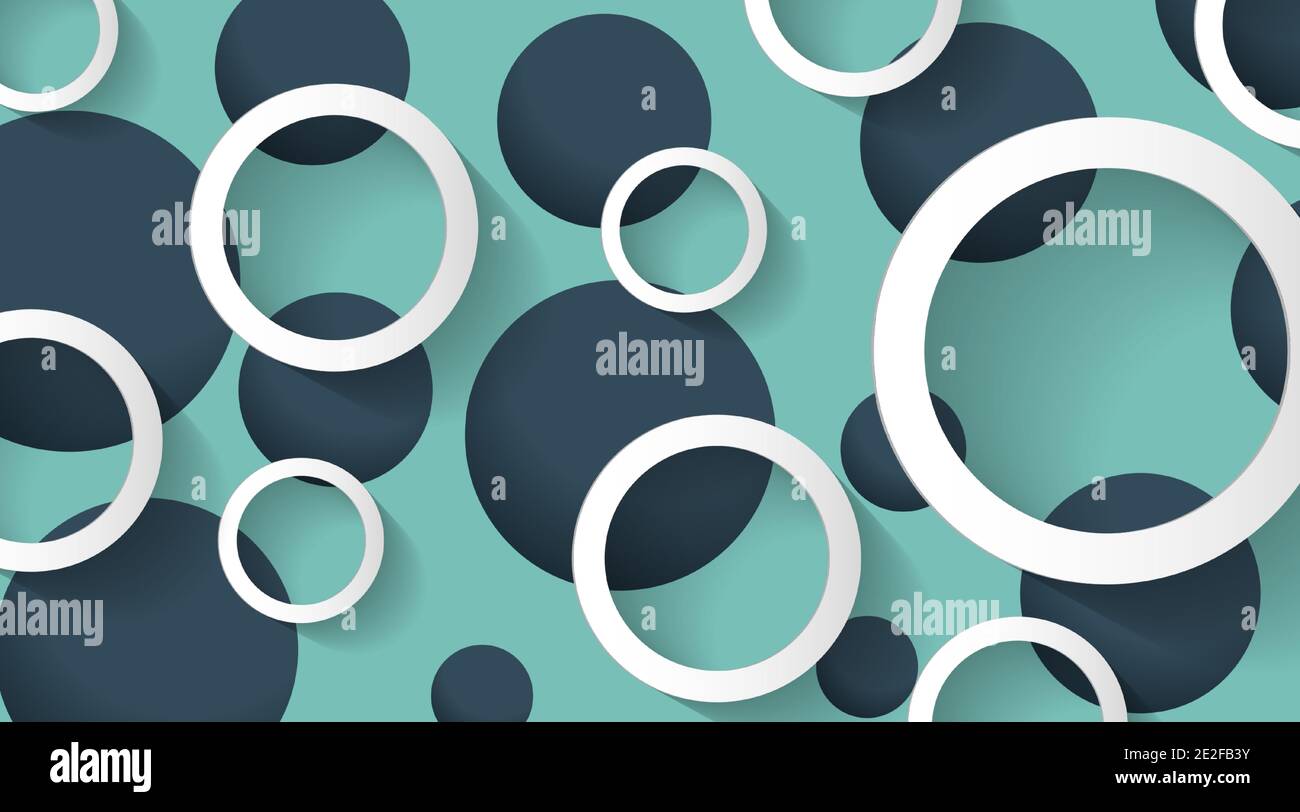 3D Abstract Geometric Design. Vector background with circles for your work Stock Vector