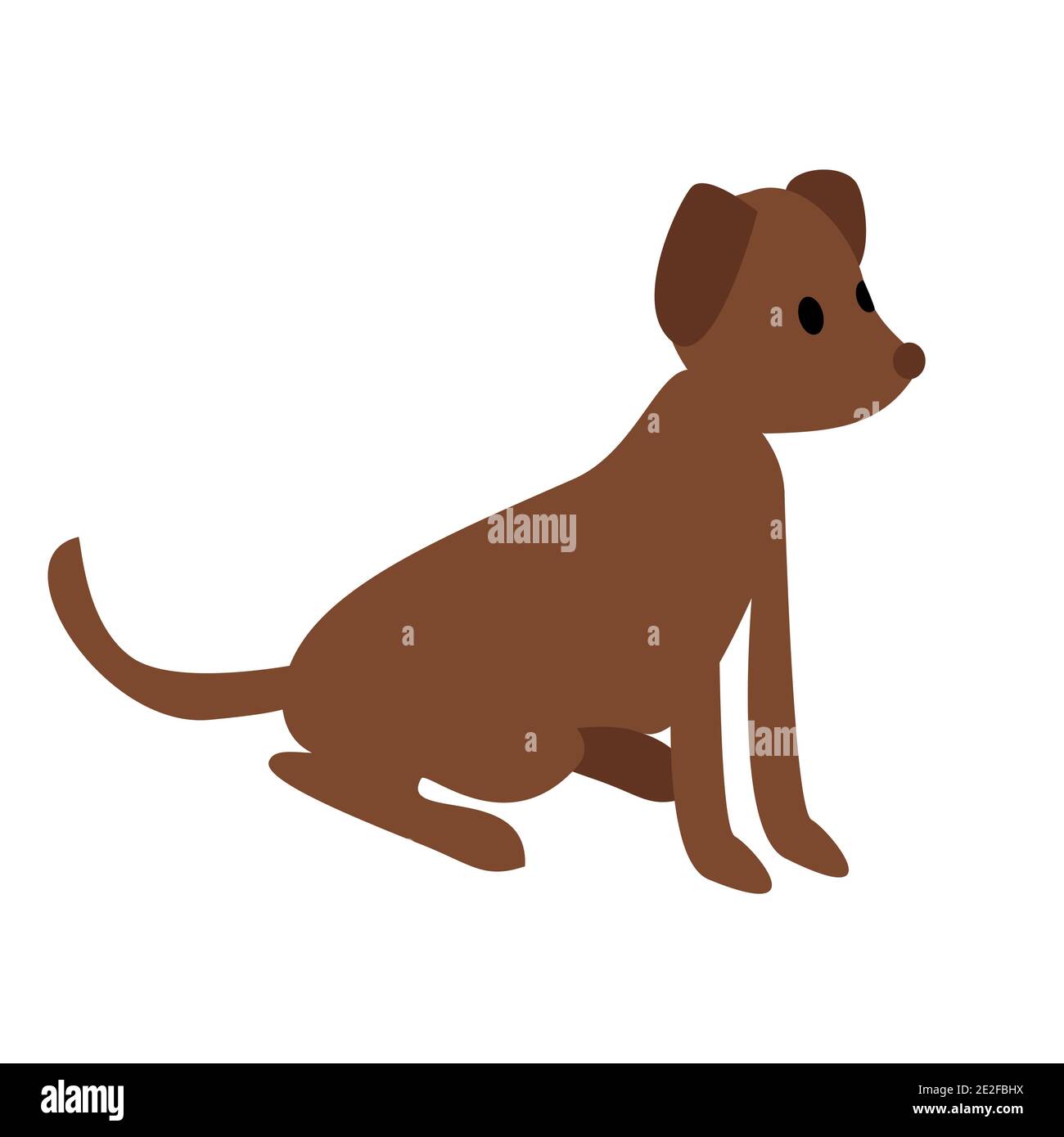 Brown dog cartoon style isometric vector illustration Stock Vector