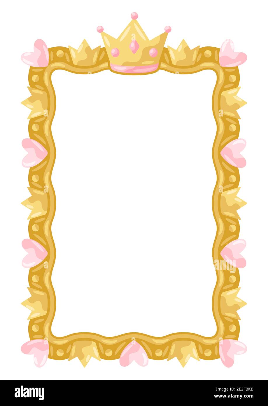 Princess frame with hearts and crowns Stock Vector Image & Art Alamy