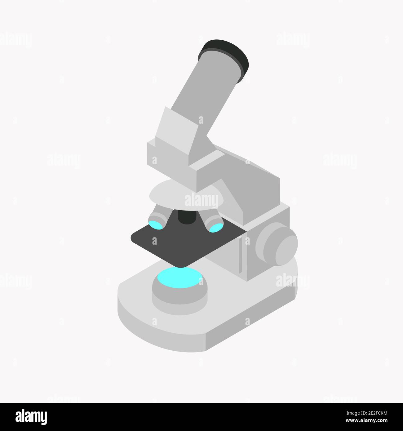 Microscope isometric vector illustration for web Stock Vector
