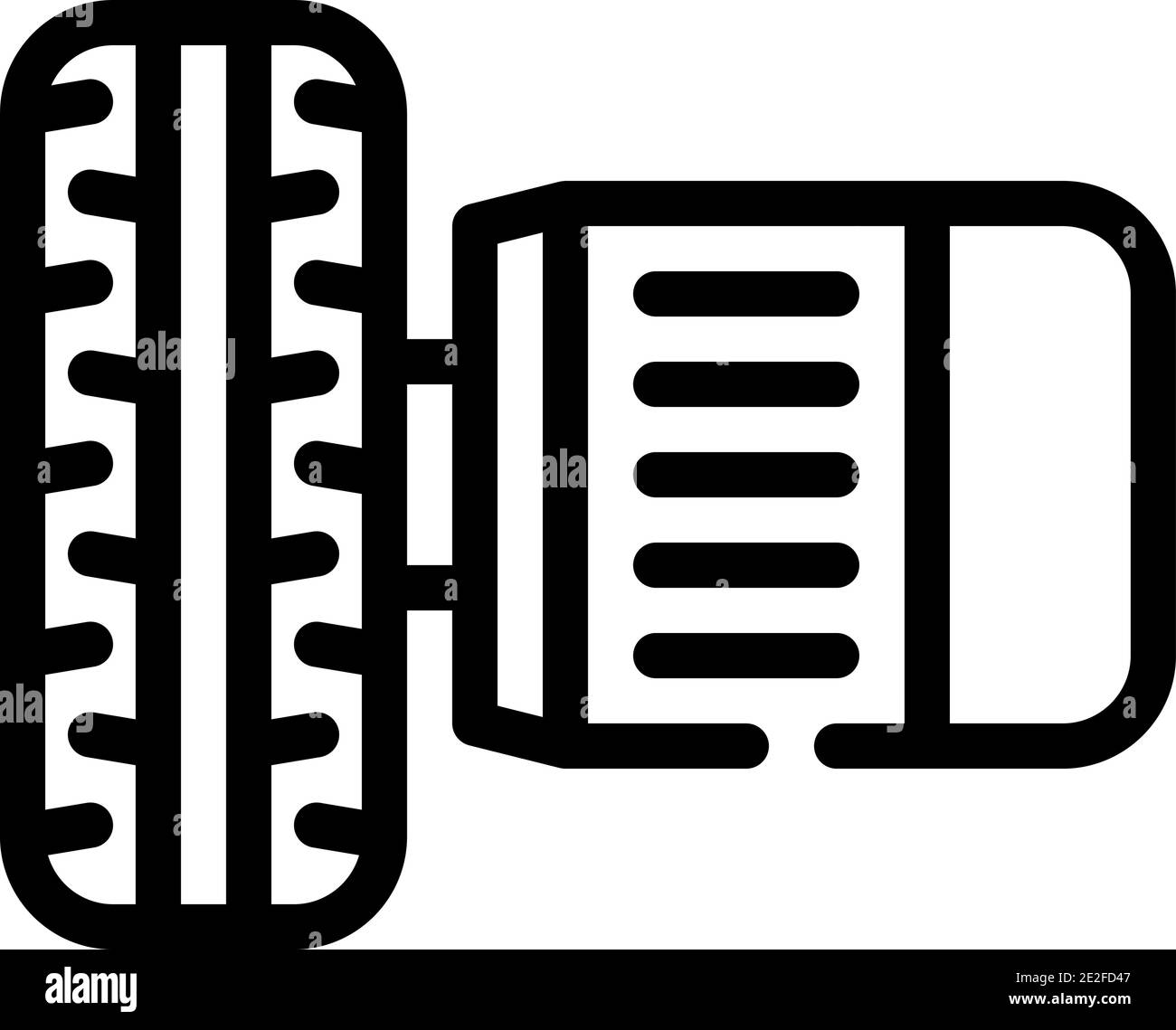 electric motor on wheel line icon vector illustration Stock Vector ...