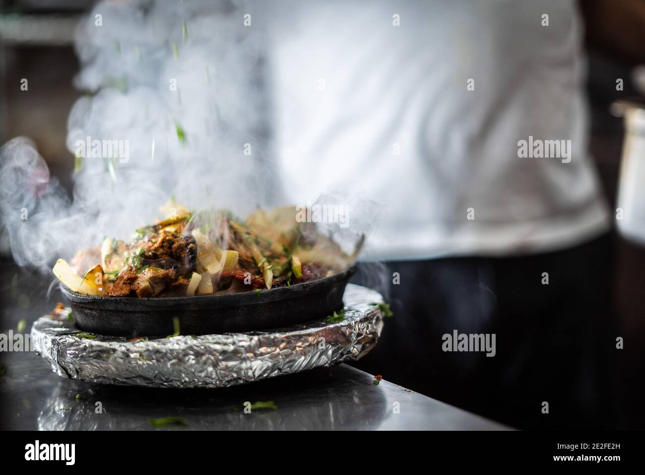 Indian kebab platter in hot sizzling plate Stock Photo Alamy