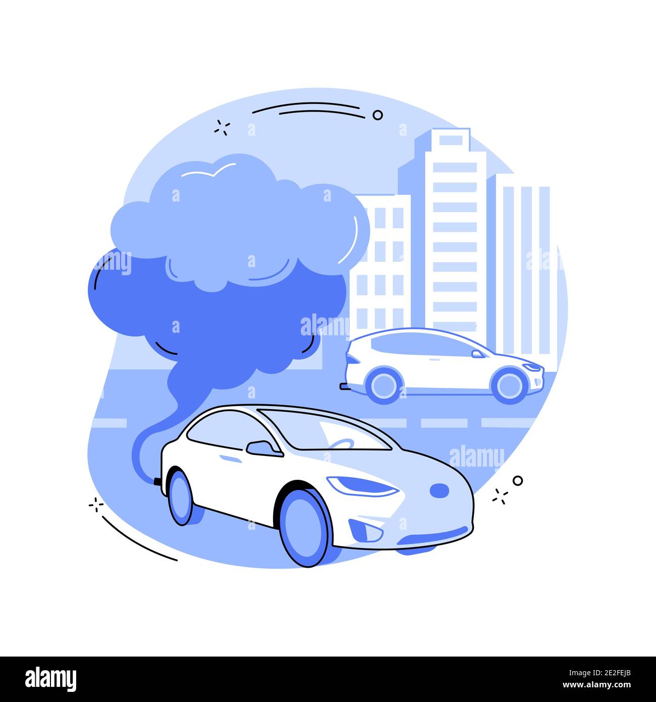 Motor vehicle pollution abstract concept vector illustration Stock