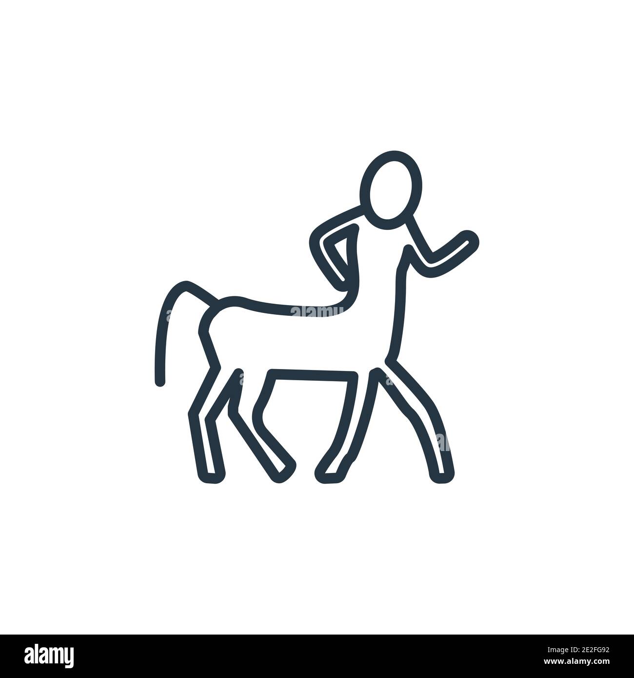 Centaur outline vector icon. Thin line black centaur icon, flat vector simple element illustration from editable fairy tale concept isolated on white Stock Vector