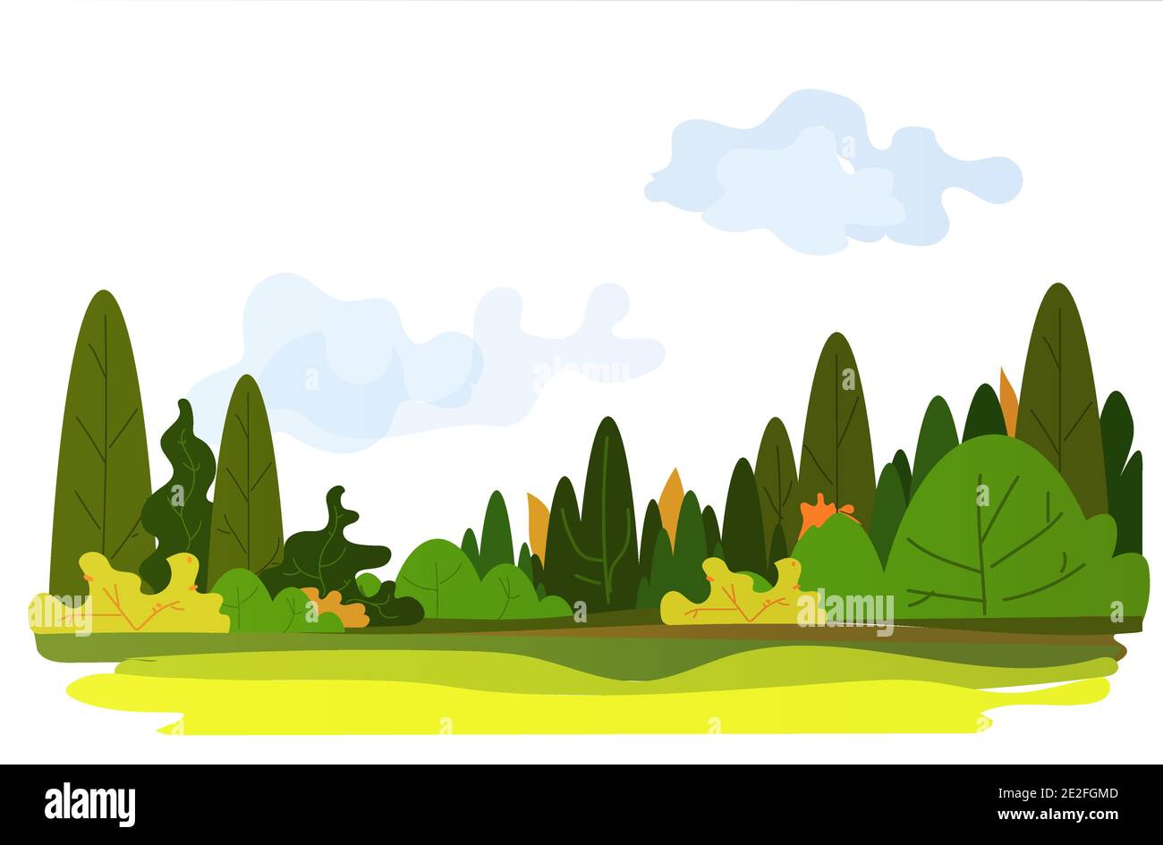 beautiful nature landscape background horizontal vector illustration