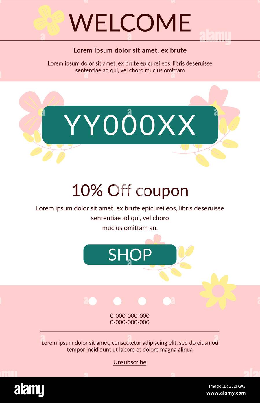 Promo code voucher vector newsletter template Stock Vector Image & Art -  Alamy