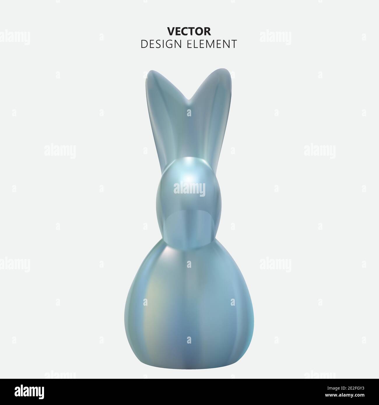 Realistic 3d easter bunny statuette. Design Element Vector Illustration. Stock Vector