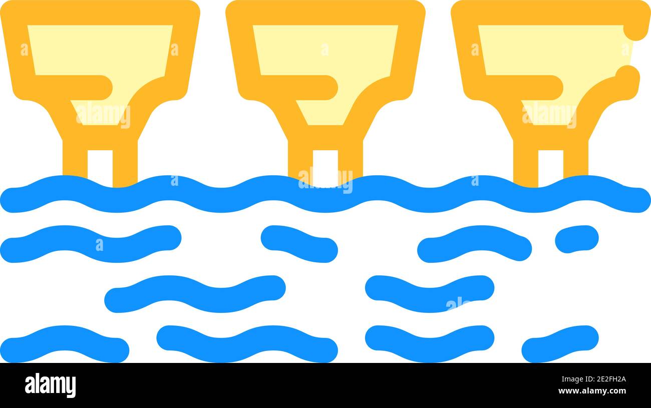 sea electric tidal power plant color icon vector illustration Stock ...