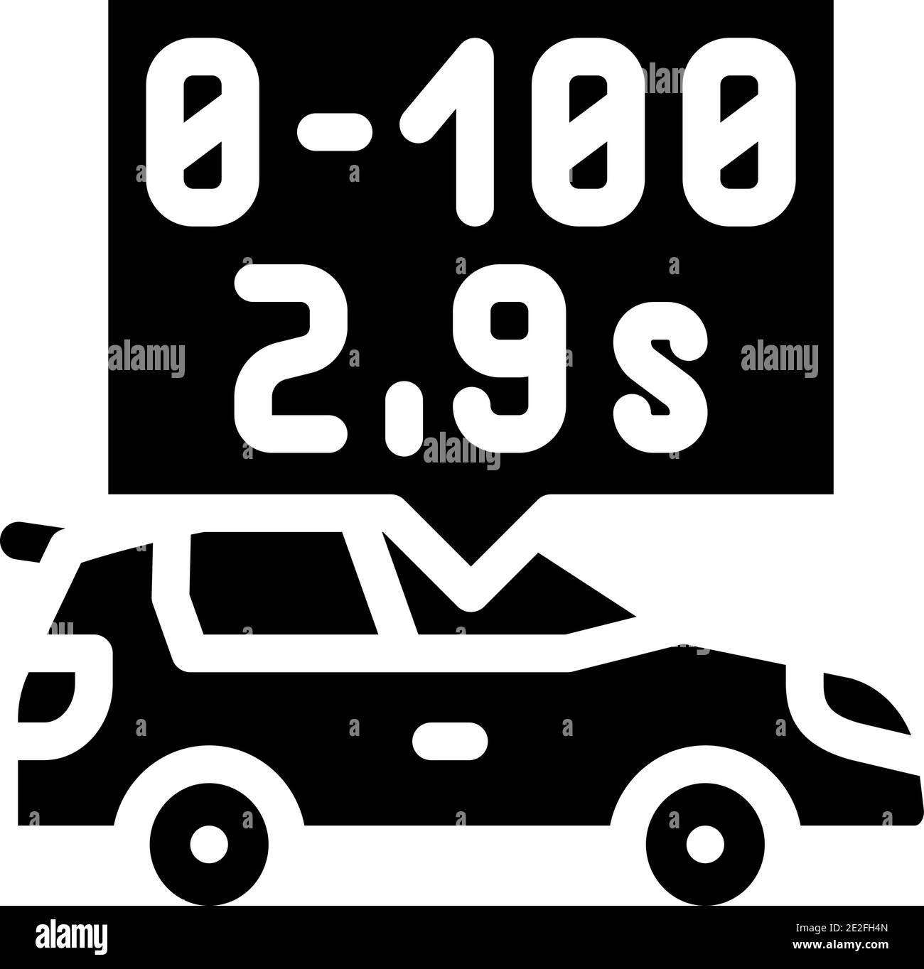 characteristics of electric car glyph icon vector illustration Stock