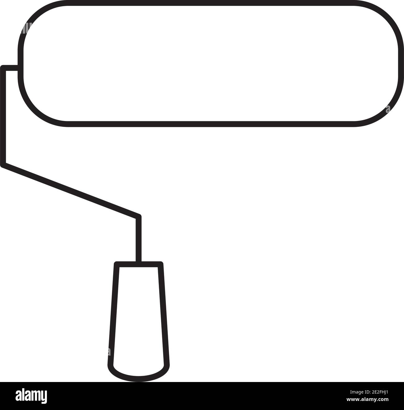 paint roller icon over white background, line style, vector ...