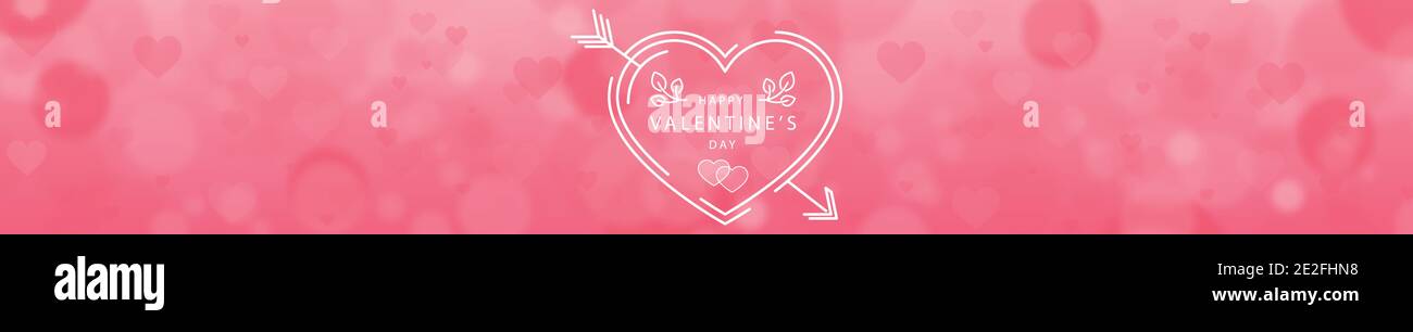 Red and pink bokeh background with hearts with a happy wish ...