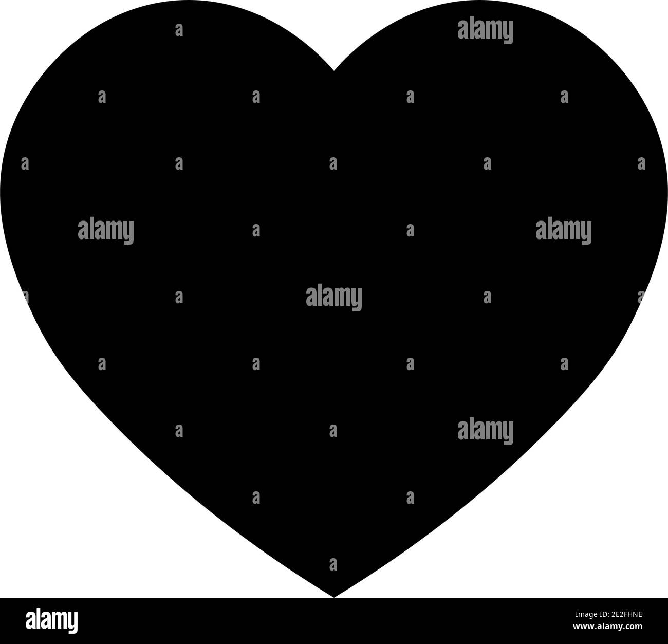 Heart icon. Symbol of love and Saint Valentines Day. Simple flat black vector shape. Stock Vector
