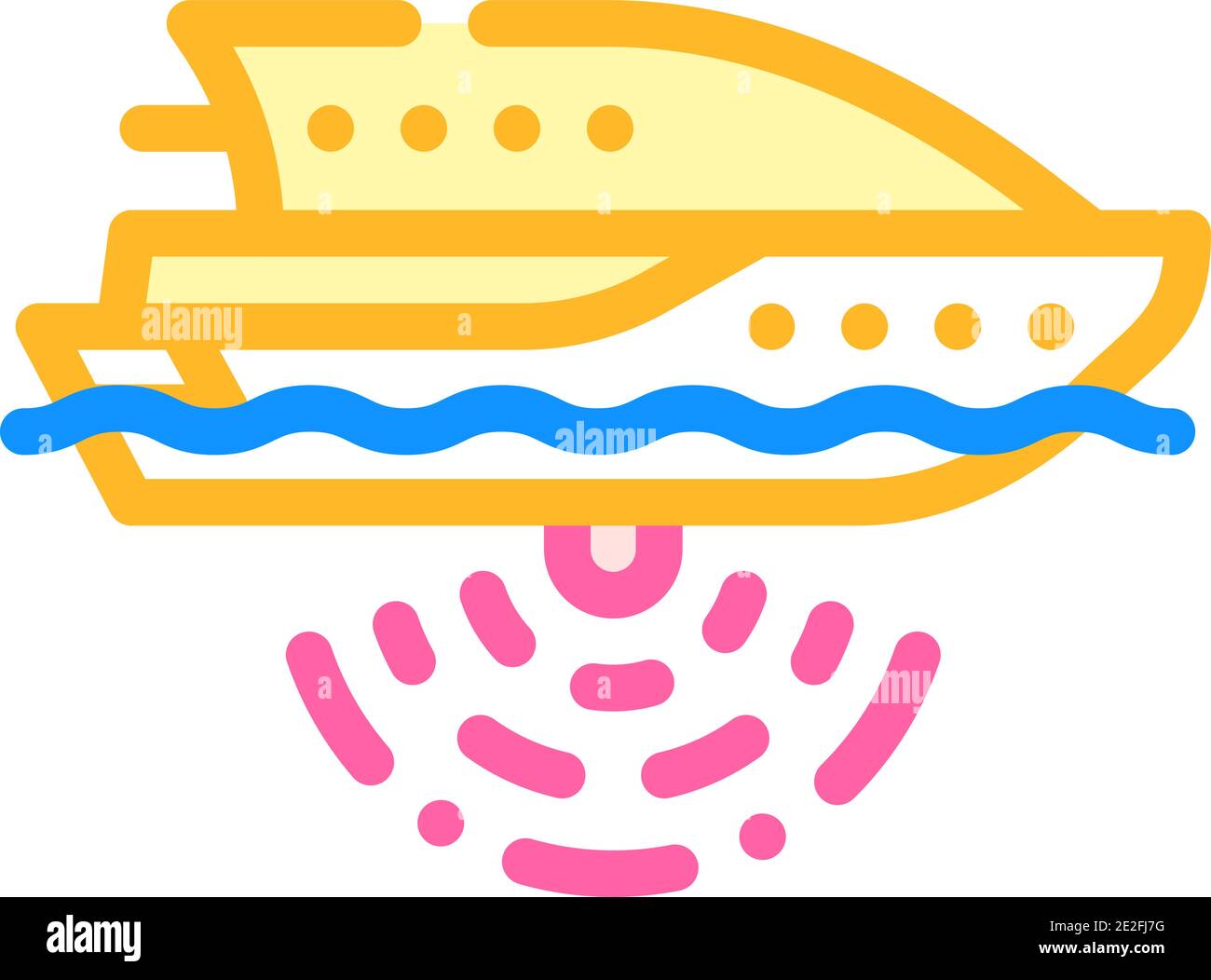 ship with seabed sonar color icon vector illustration Stock Vector ...