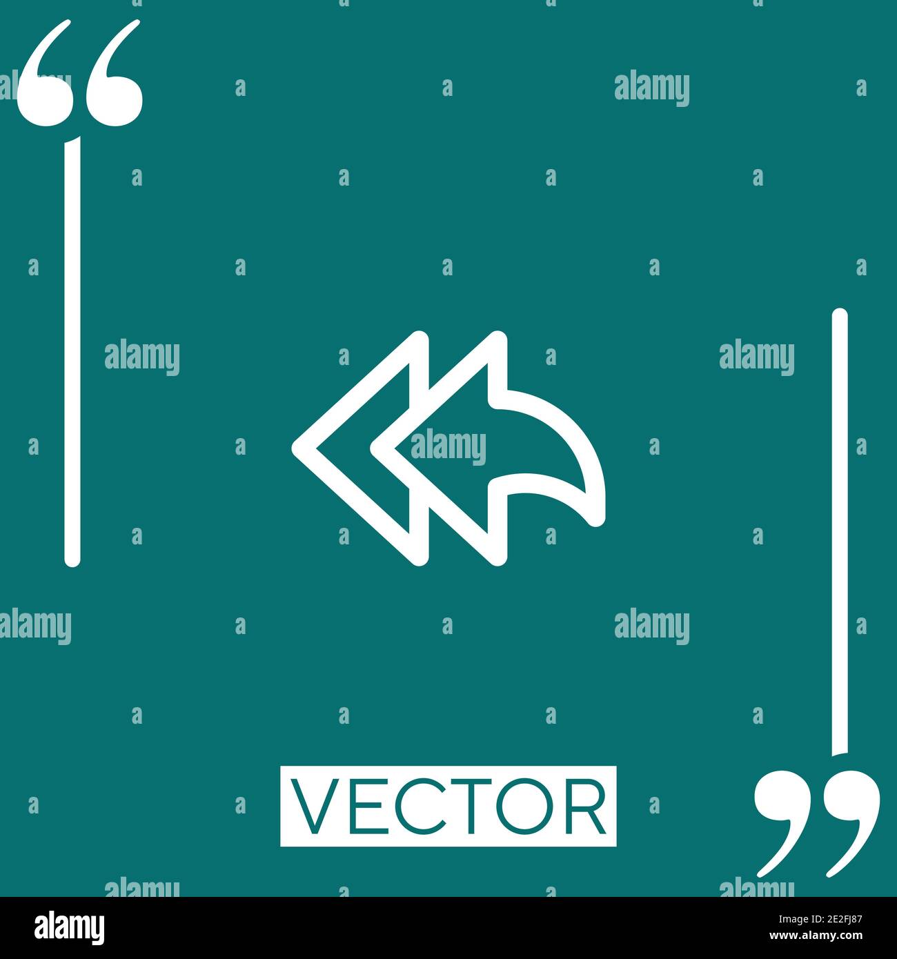 reply all Linear icon. Editable stroke line Stock Vector