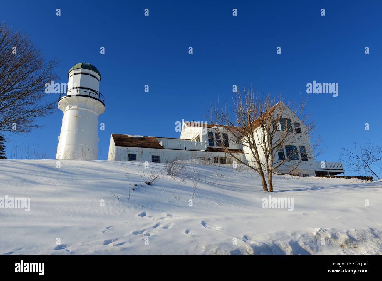 Cape Elizabeth Lighthouse, also known as Two Lights, located in Town of
